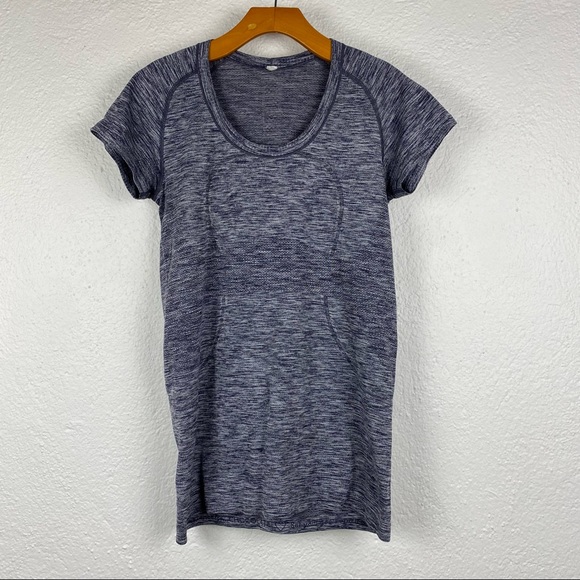 Lululemon Swiftly Tech Short Sleeve Heathered Cadet Blue size 8 - Picture 2 of 12